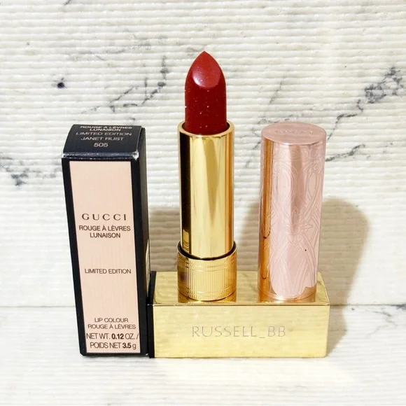 Gucci Velvet Lipstick Limited Edition #505 Janet Rust (Sparkly Red) - Picture 2 of 13
